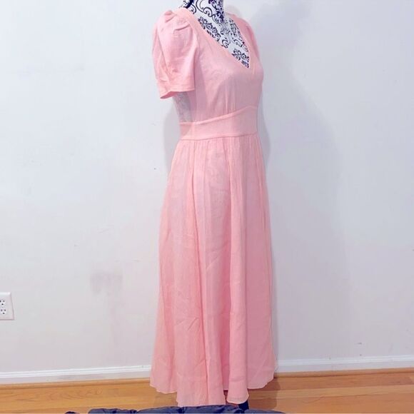 NWT!! LoveShackFancy Hutchinson Powder Pink Maxi Silk Blend Dress Size 4..545$!! - Picture 7 of 14